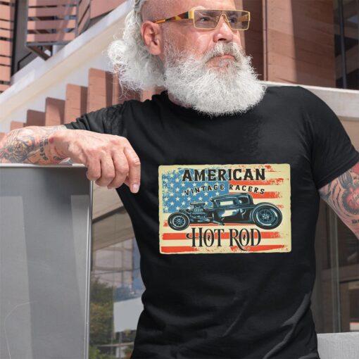 American vintage races hot rod BlackShirt 2