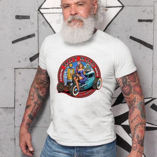 Gasline hot rod girl WhiteShirt 2