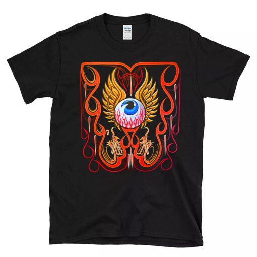 Hot rod pinstriping eyeball BlackShirt 1