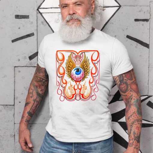 Hot rod pinstriping eyeball WhiteShirt 2 959473d88