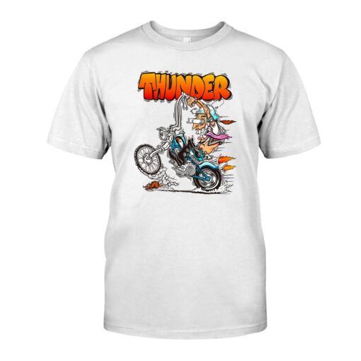 Motorcycle thunder hot rod WhiteShirt 1 115866ee43