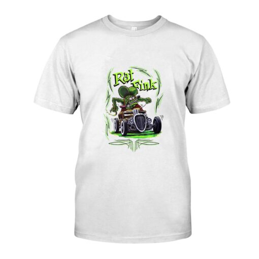 Rat fink with car WhiteShirt 1