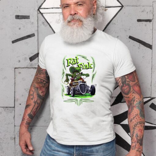 Rat fink with car WhiteShirt 2 710079e0b