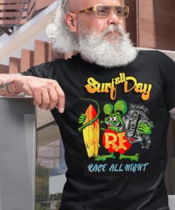 Surf all day race all night BlackShirt 2