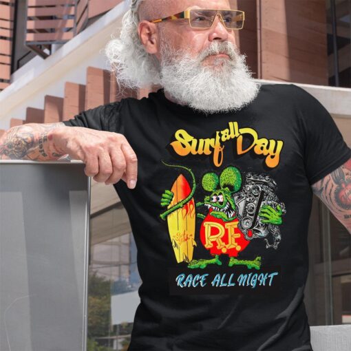 Surf all day race all night BlackShirt 2