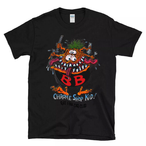 chrome shop kid ratfink car club Black Shirt 1 134532177c