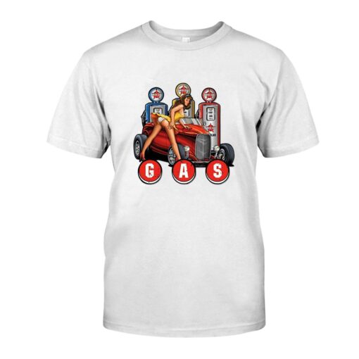 hot rod girl gas WhiteShirt 1