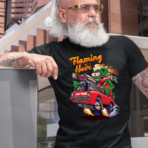 ratfink flaming hair BlackShirt 2